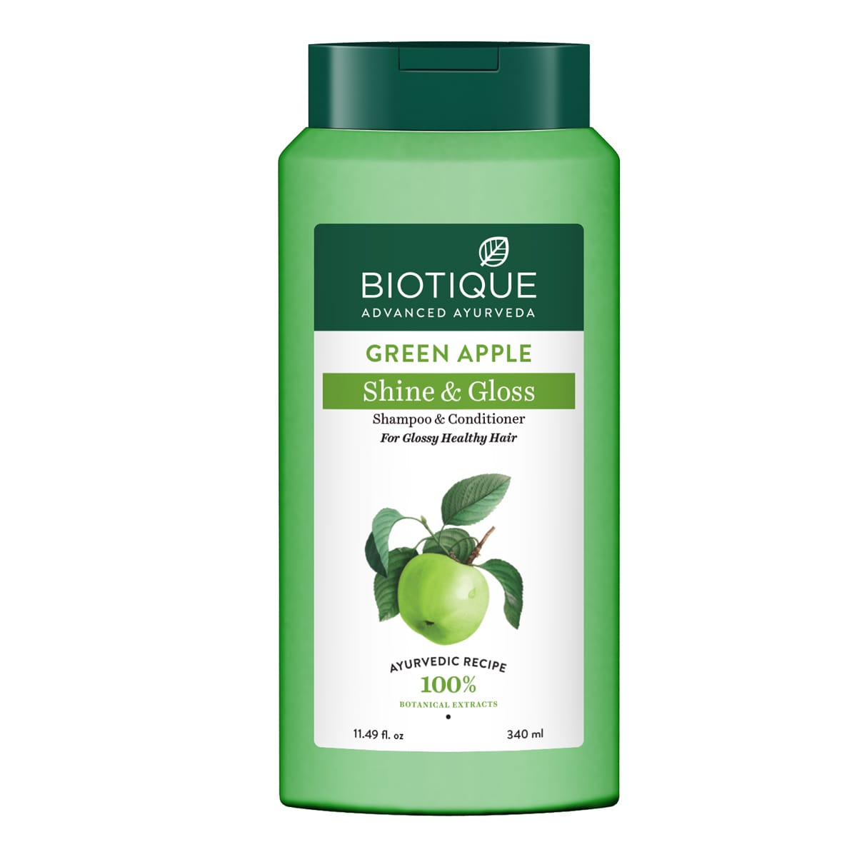 Biotique Green Apple Shine & Gloss Shampoo & Conditioner, 650ml - Image 2 - Buy from Indicrest