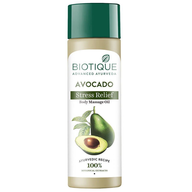 Biotique Avocado Stress Relief Body Massage Oil, 200ml - Buy from Indicrest