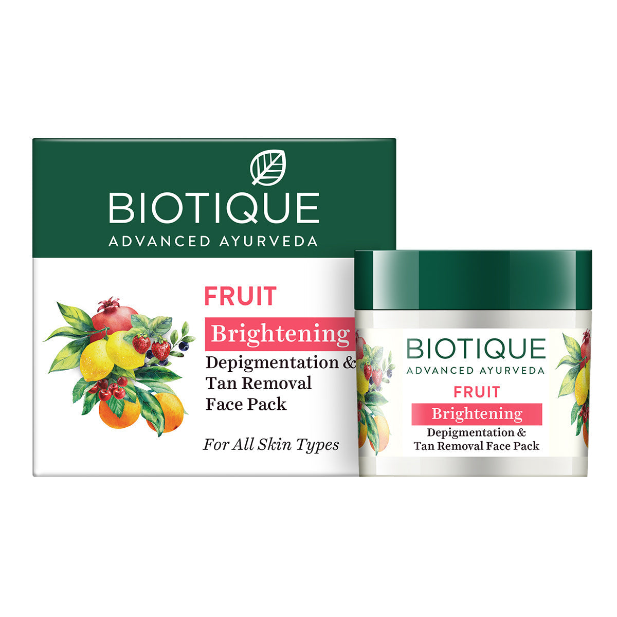 Biotique Fruit Brightening Depigmentation & Tan Removal Face Pack, 75g - Buy from Indicrest