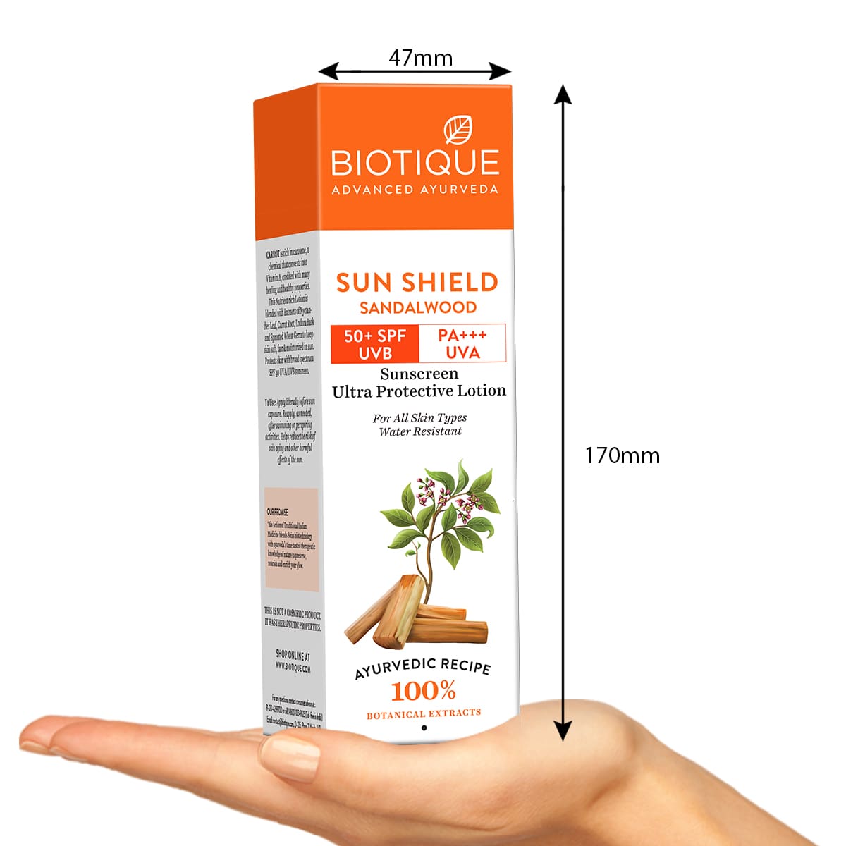 Biotique Sun Shield Sandalwood 50+SPF Sunscreen Lotion, 190ml - Image 3 - Buy from Indicrest