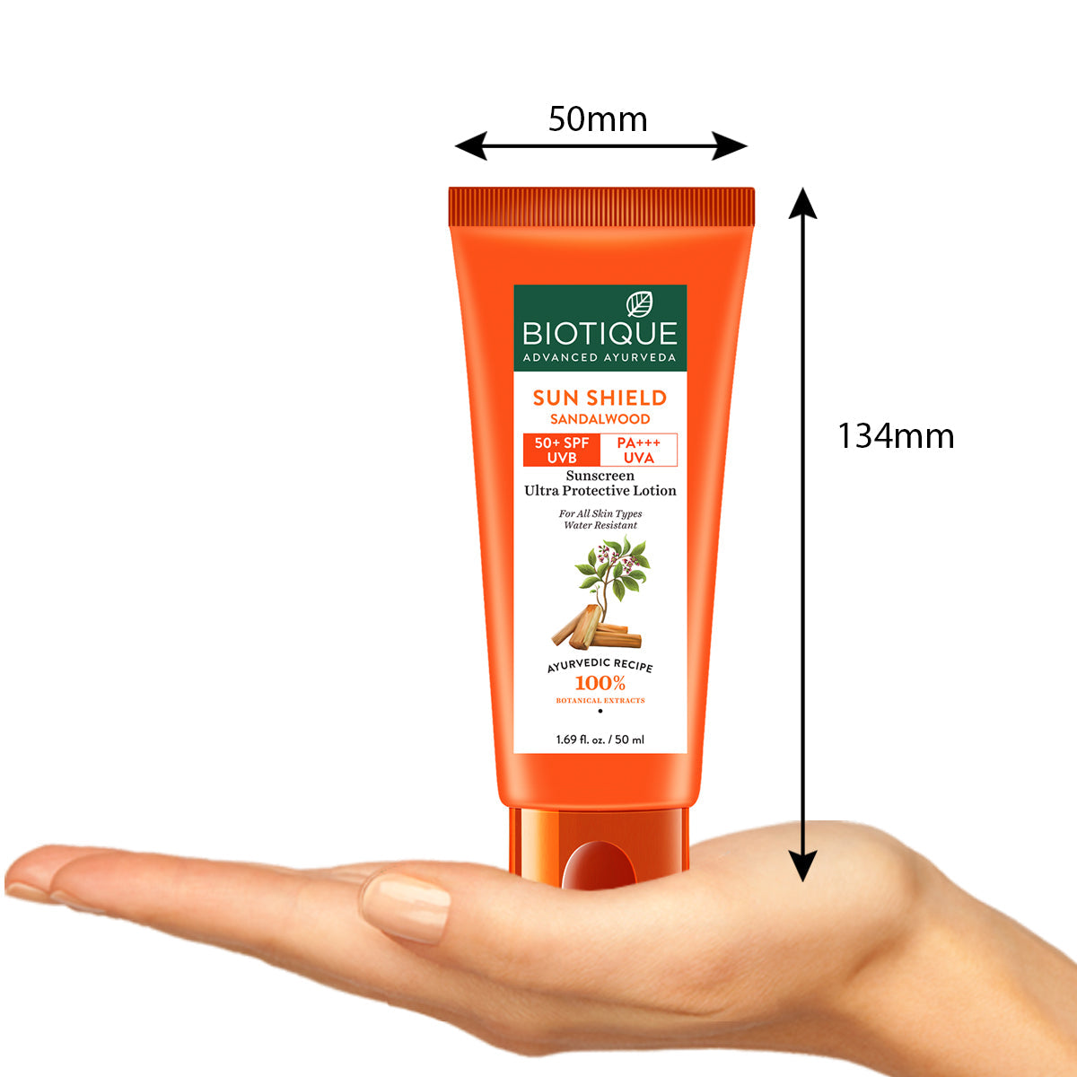 Biotique Sun Shield Sandalwood 50+SPF Suncreen Lotion, 50ml - Image 3 - Buy from Indicrest