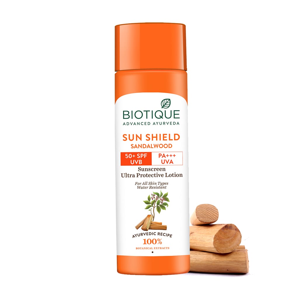 Biotique Sun Shield Sandalwood 50+SPF Sunscreen Lotion, 120ml (Pack of 2) - Image 3 - Buy from Indicrest