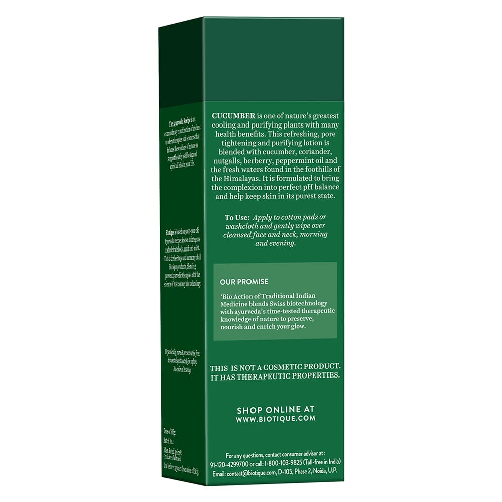 Biotique Cucumber Pore Tightening Refreshing Toner, 120ml - Image 10 - Buy from Indicrest