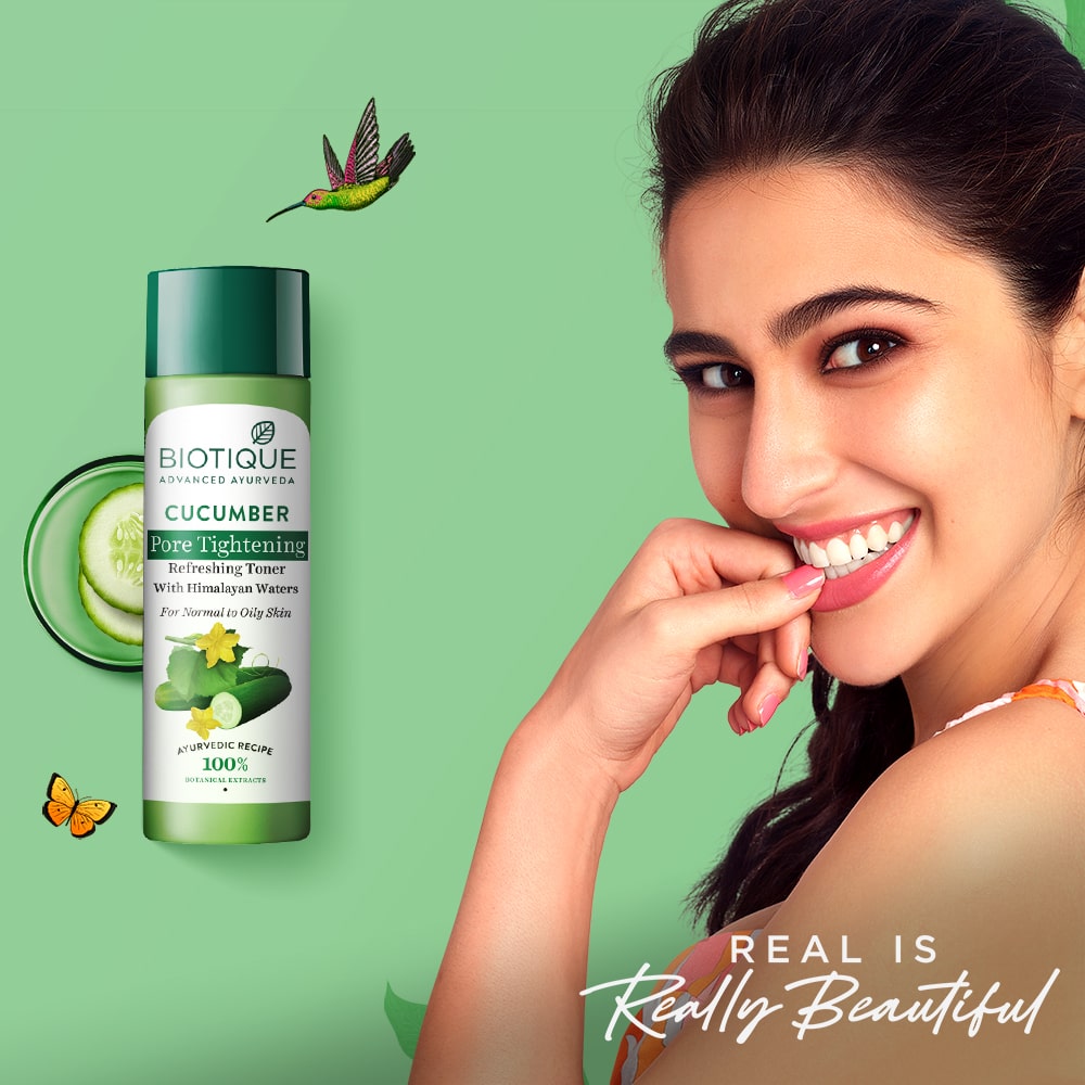 Biotique Cucumber Pore Tightening Refreshing Toner, 120ml - Image 3 - Buy from Indicrest