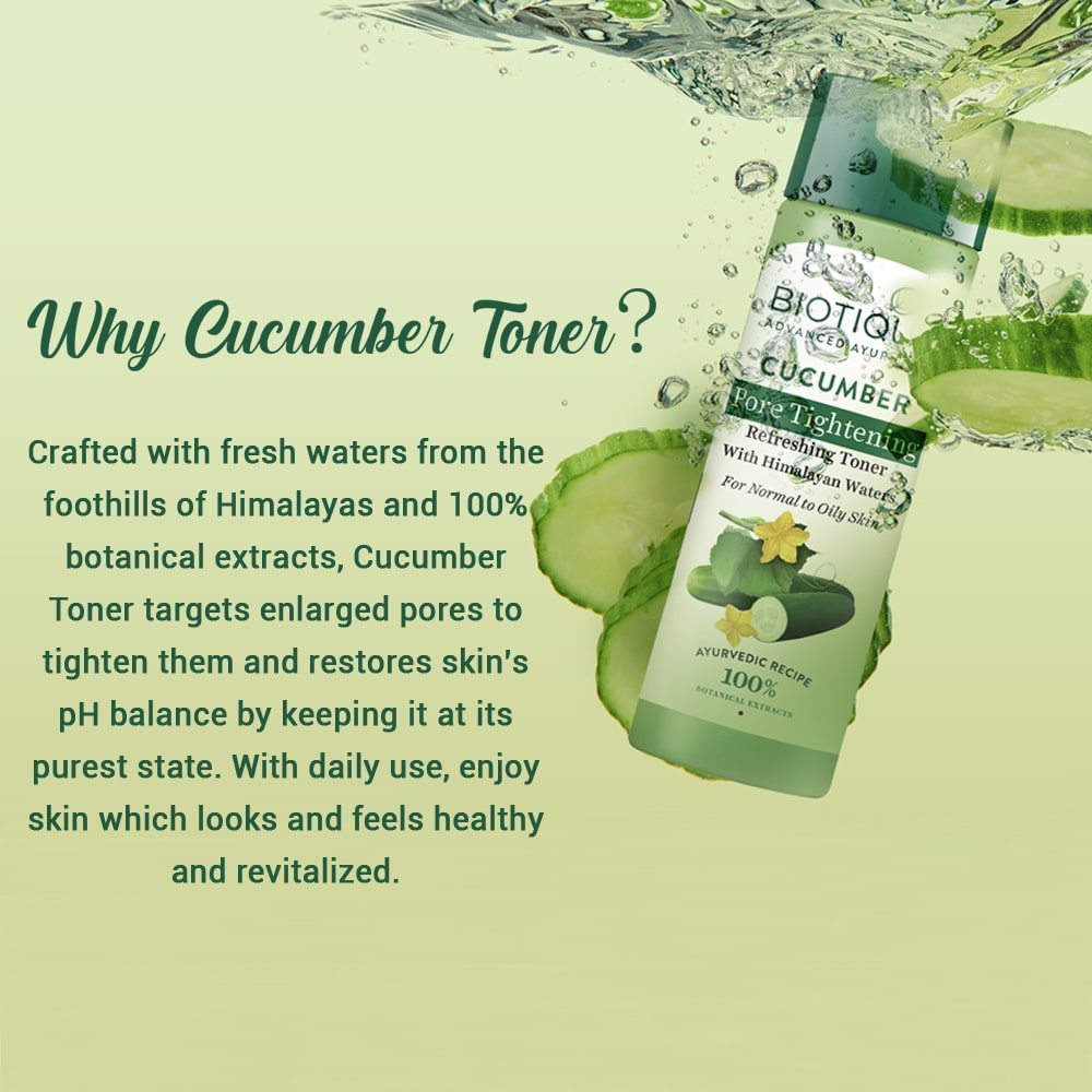 Biotique Cucumber Pore Tightening Refreshing Toner, 200ml - Image 7 - Buy from Indicrest