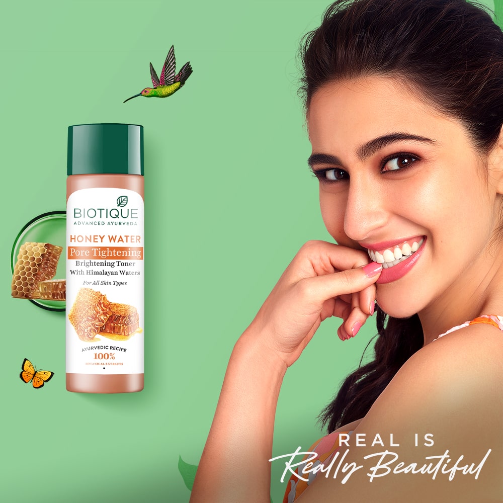 Biotique Honey Water Pore Tightening Brightening Toner, 120ml - Image 3 - Buy from Indicrest