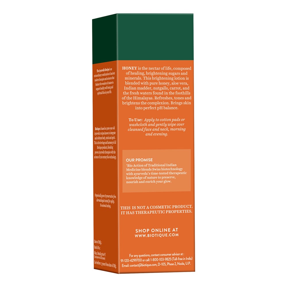 Biotique Honey Water Pore Tightening Brightening Toner, 120ml - Image 10 - Buy from Indicrest