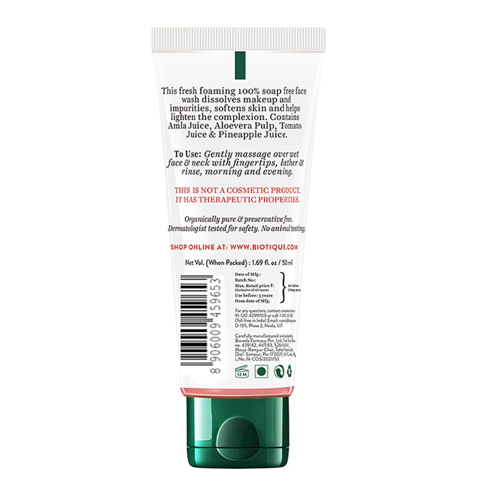 Biotique Fruit Brightening Face Wash, 100ml - Image 10 - Buy from Indicrest