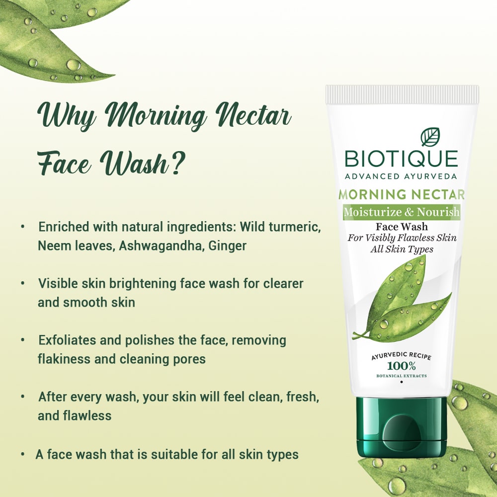 Biotique Morning Nectar Moisturize & Nourish Face Wash, 300ml - Image 5 - Buy from Indicrest