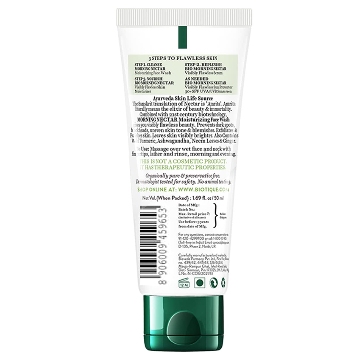 Biotique Morning Nectar Moisturize & Nourish Face Wash, 100ml - Image 4 - Buy from Indicrest