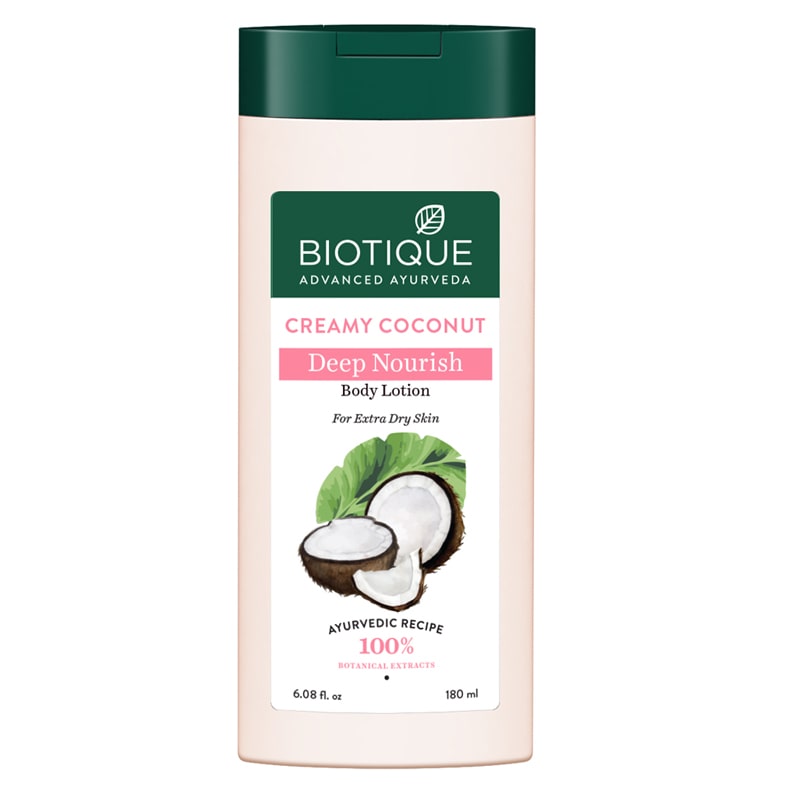 Biotique Creamy Coconut Deep Nourish Body Lotion, 180ml - Buy from Indicrest