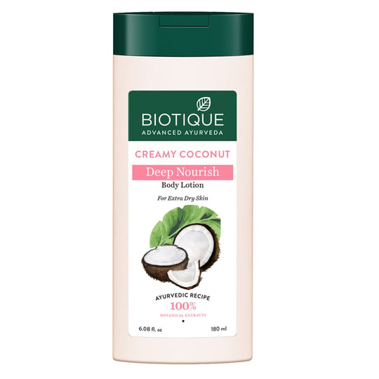 Biotique Creamy Coconut Deep Nourish Body Lotion, 180ml - Buy from Indicrest