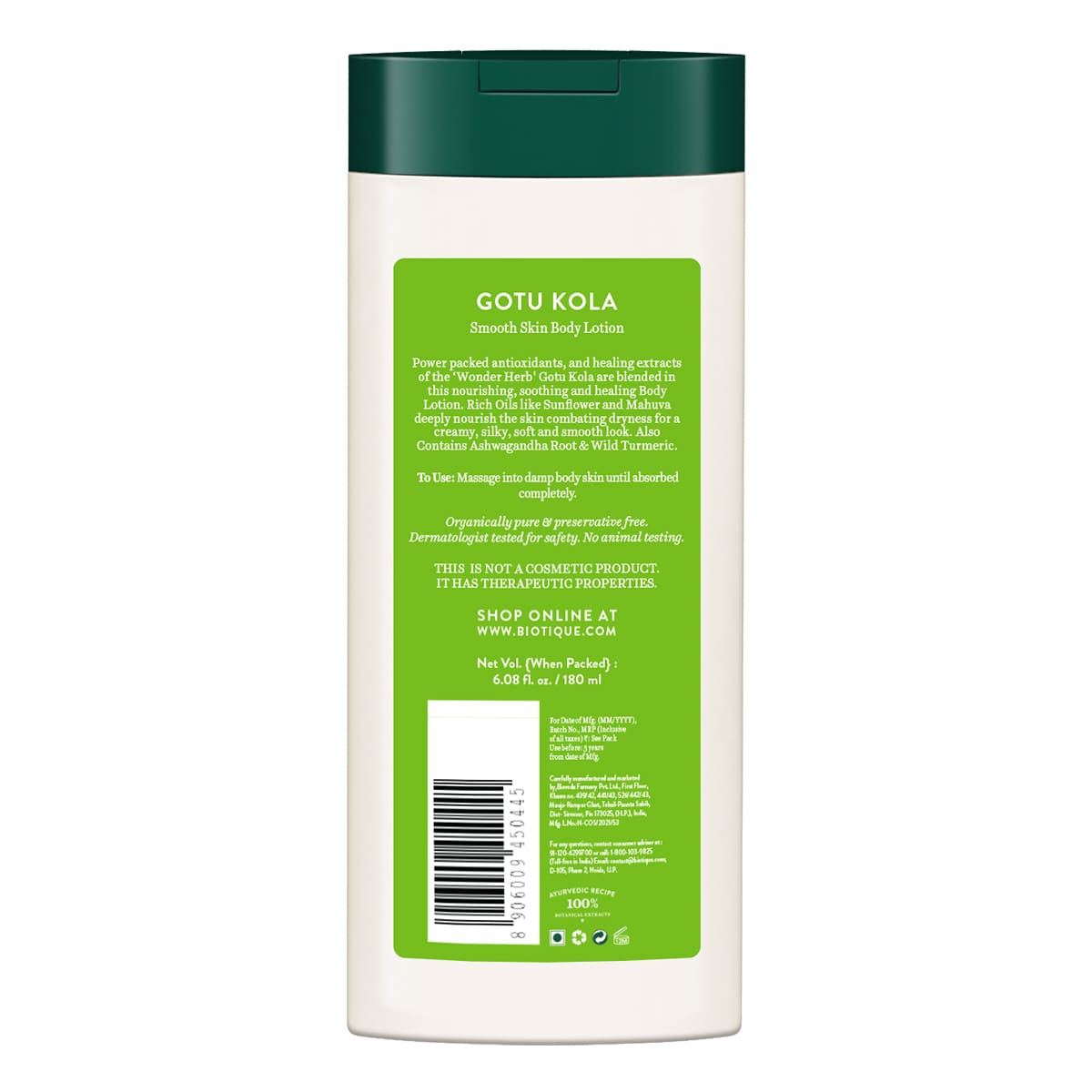 Biotique Gotu Kola Smooth Skin Body Lotion, 180ml - Image 2 - Buy from Indicrest