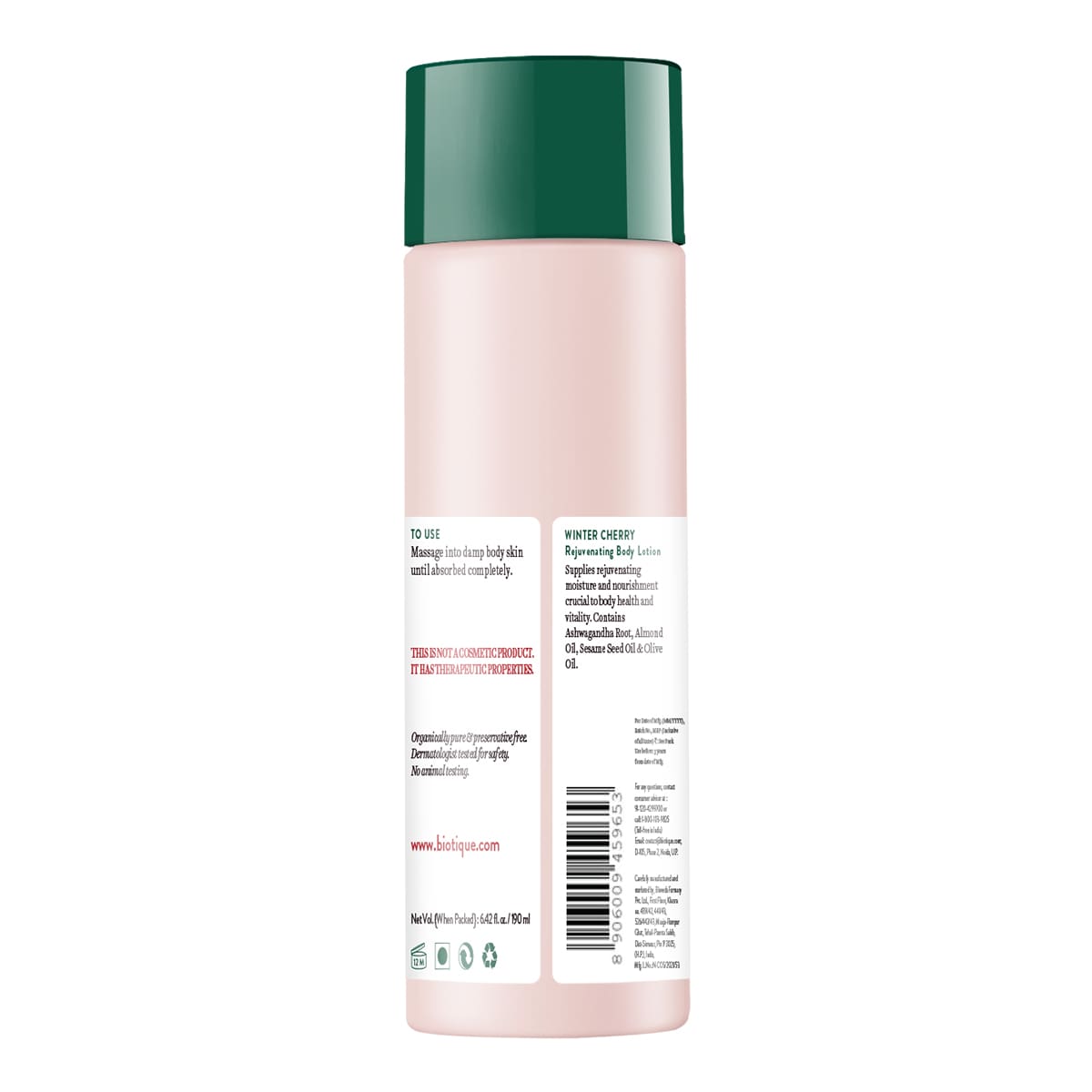 Biotique Winter Cherry Rejuvenating Body Lotion, 190ml - Image 3 - Buy from Indicrest