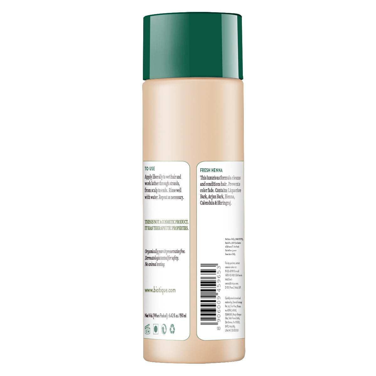 Biotique Fresh Henna Colour Protect Shampoo & Conditioner, 190ml - Image 3 - Buy from Indicrest