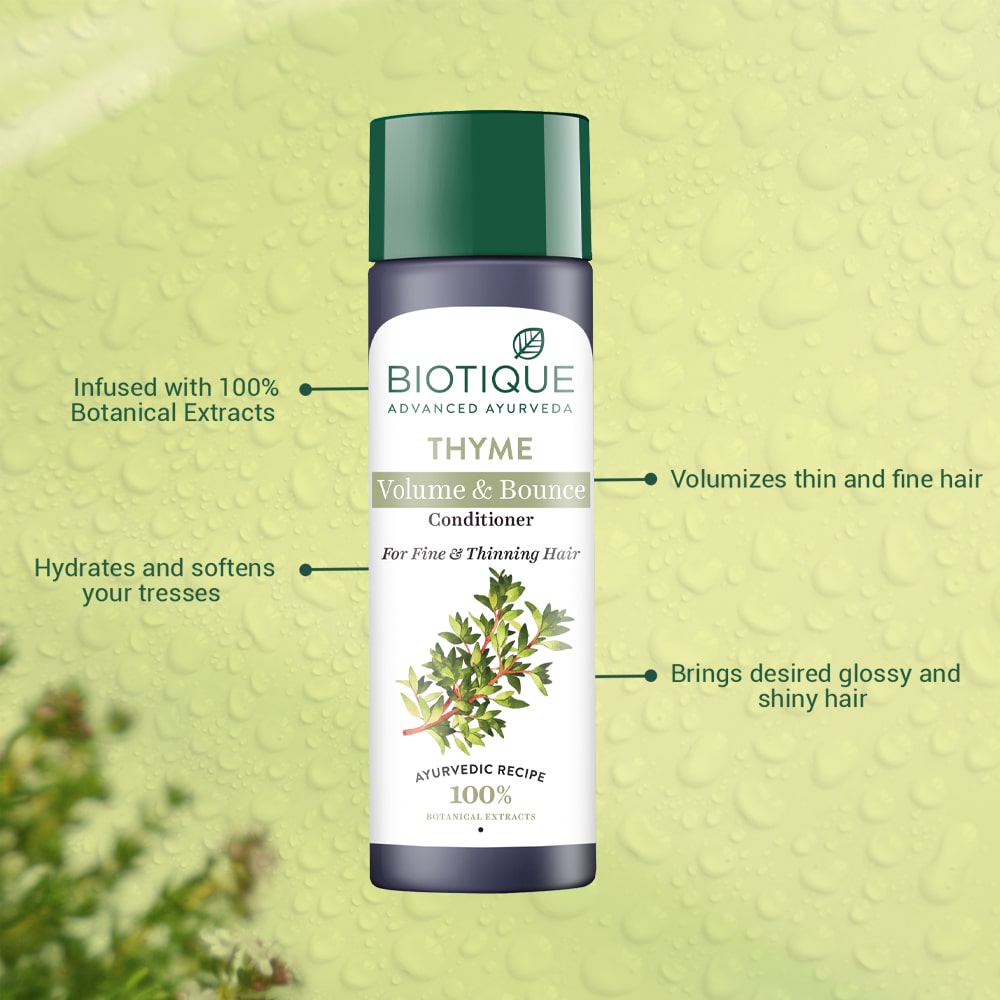Biotique Thyme Volume & Bounce Conditioner, 200ml - Image 2 - Buy from Indicrest