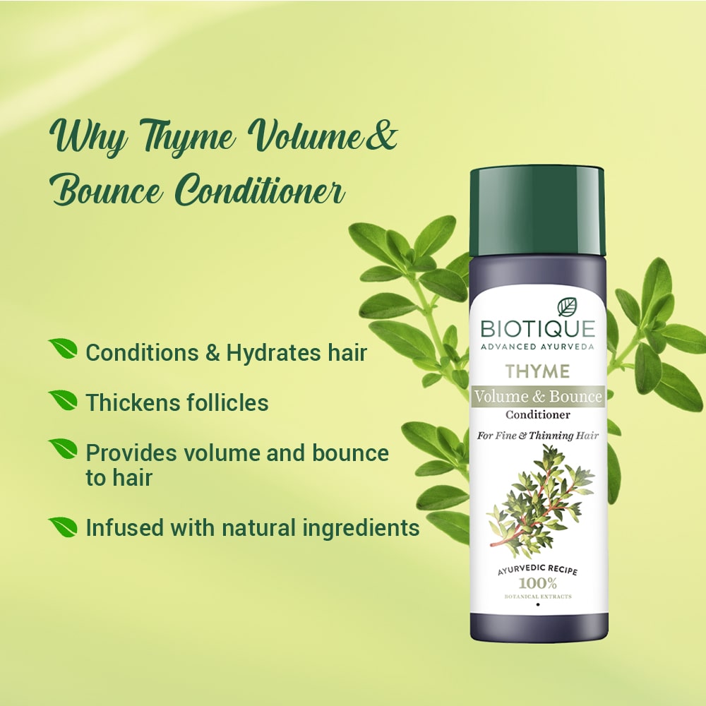 Biotique Thyme Volume & Bounce Conditioner, 200ml - Image 4 - Buy from Indicrest