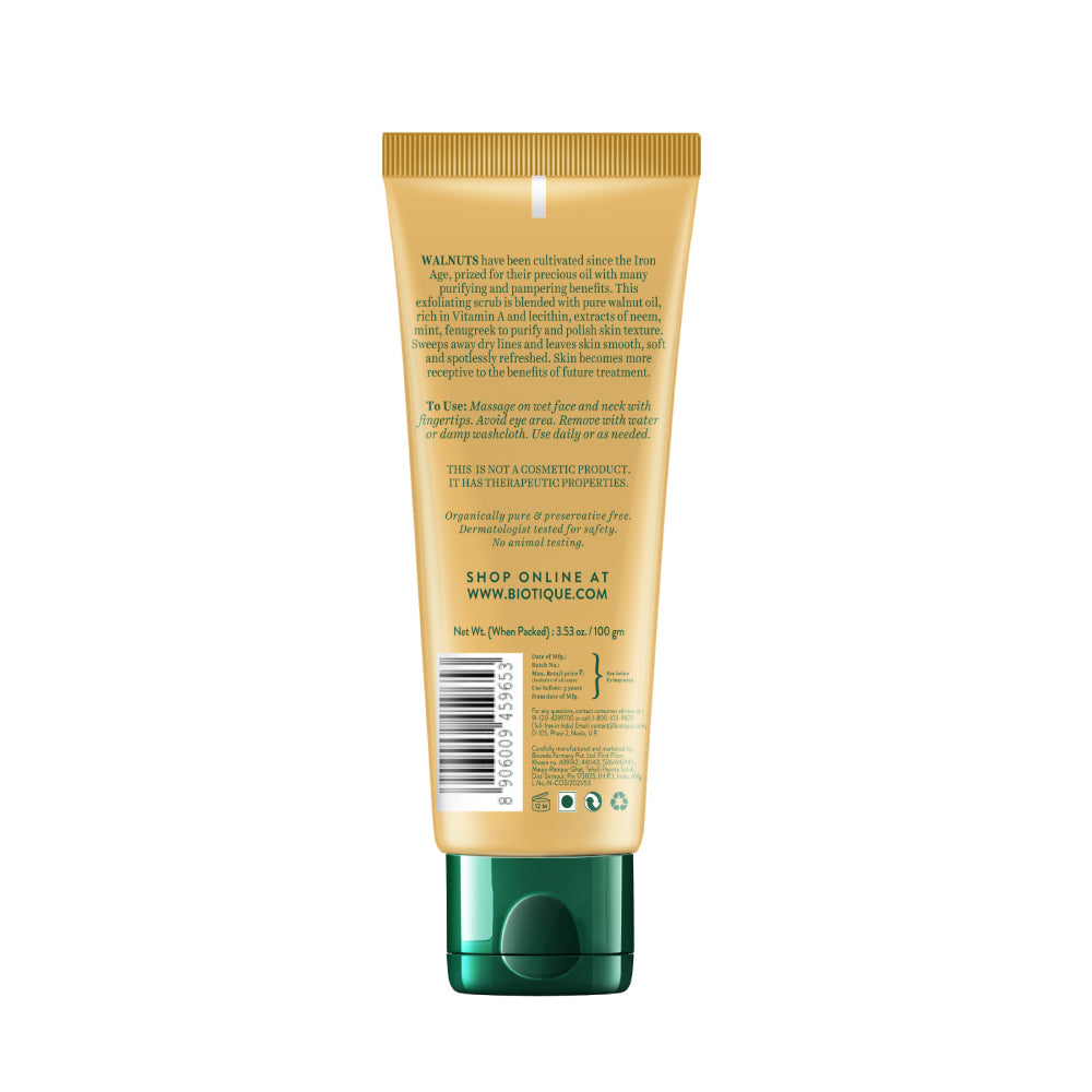 Biotique Walnut Exfoliating & Polishing Face Scrub, 100g - Image 2 - Buy from Indicrest