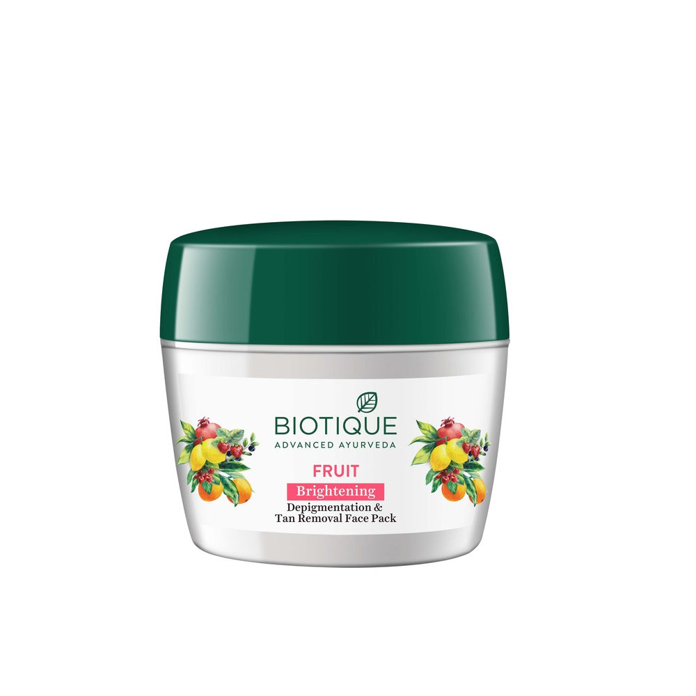 Biotique Fruit Brightening Depigmentation & Tan Removal Face Pack, 235g - Buy from Indicrest