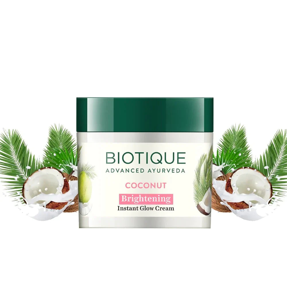 Biotique Coconut Brightening Instant Glow Cream, 100g - Buy from Indicrest