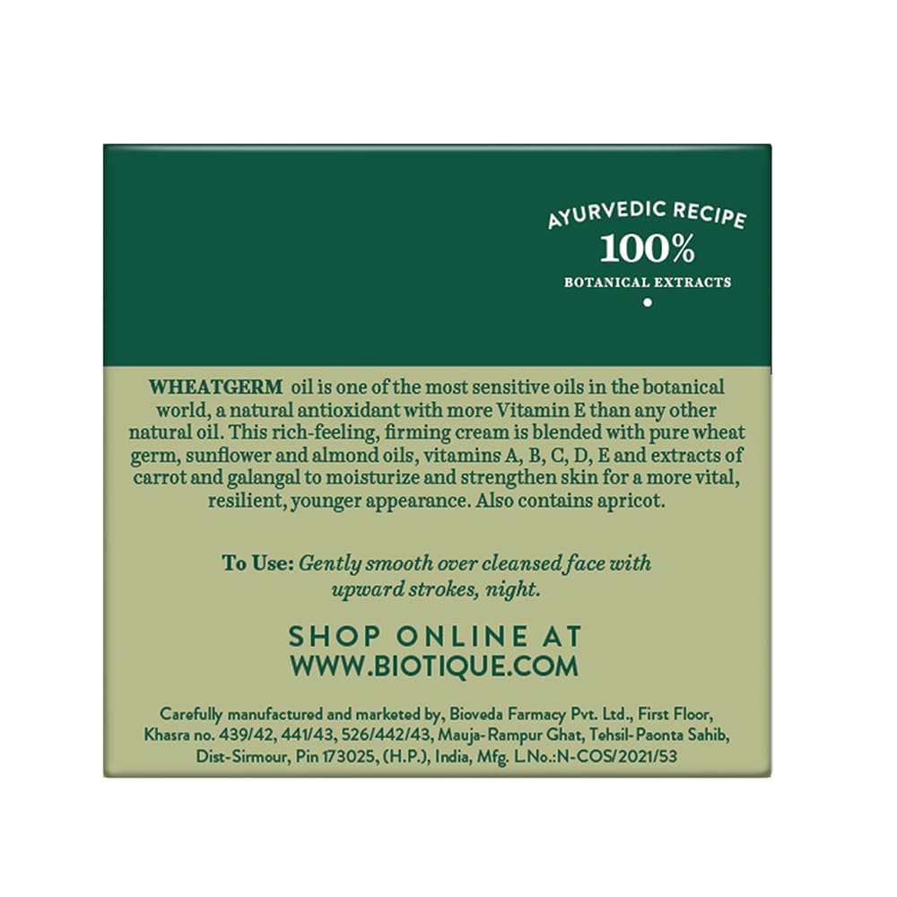 Biotique Wheatgerm Anti-Ageing Night Cream, 50g - Image 10 - Buy from Indicrest