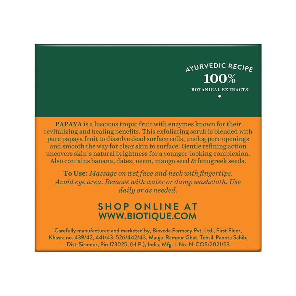 Biotique Papaya Tan Removal Brightening & Revitalizing Face Scrub, 235g - Image 8 - Buy from Indicrest