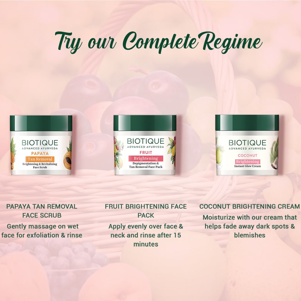 Biotique Fruit Brightening Depigmentation & Tan Removal Face Pack, 235g - Image 9 - Buy from Indicrest