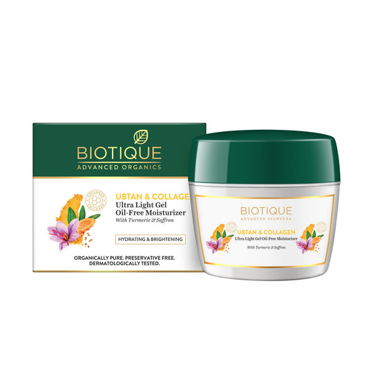 Biotique Ubtan & Collagen Ultra Light Gel Oil Free Moisturizer, 200ml - Buy from Indicrest
