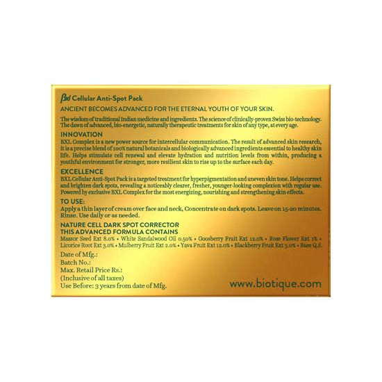 Biotique Whiten Bxl Cellular Anti-Spot Pack, 50g - Image 2 - Buy from Indicrest