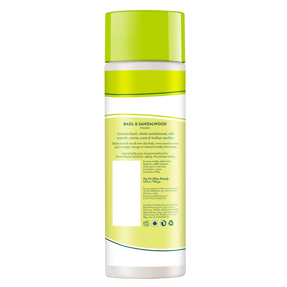 Biotique Basil & Sandalwood Baby Powder 150g (Mickey Powder) - Image 2 - Buy from Indicrest