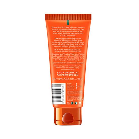 Biotique Sun Shield Aloe Vera 30+ SPF Sunscreen Lotion, 100ml - Image 2 - Buy from Indicrest