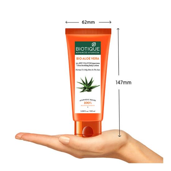 Biotique Sun Shield Aloe Vera 30+ SPF Sunscreen Lotion, 100ml - Image 3 - Buy from Indicrest