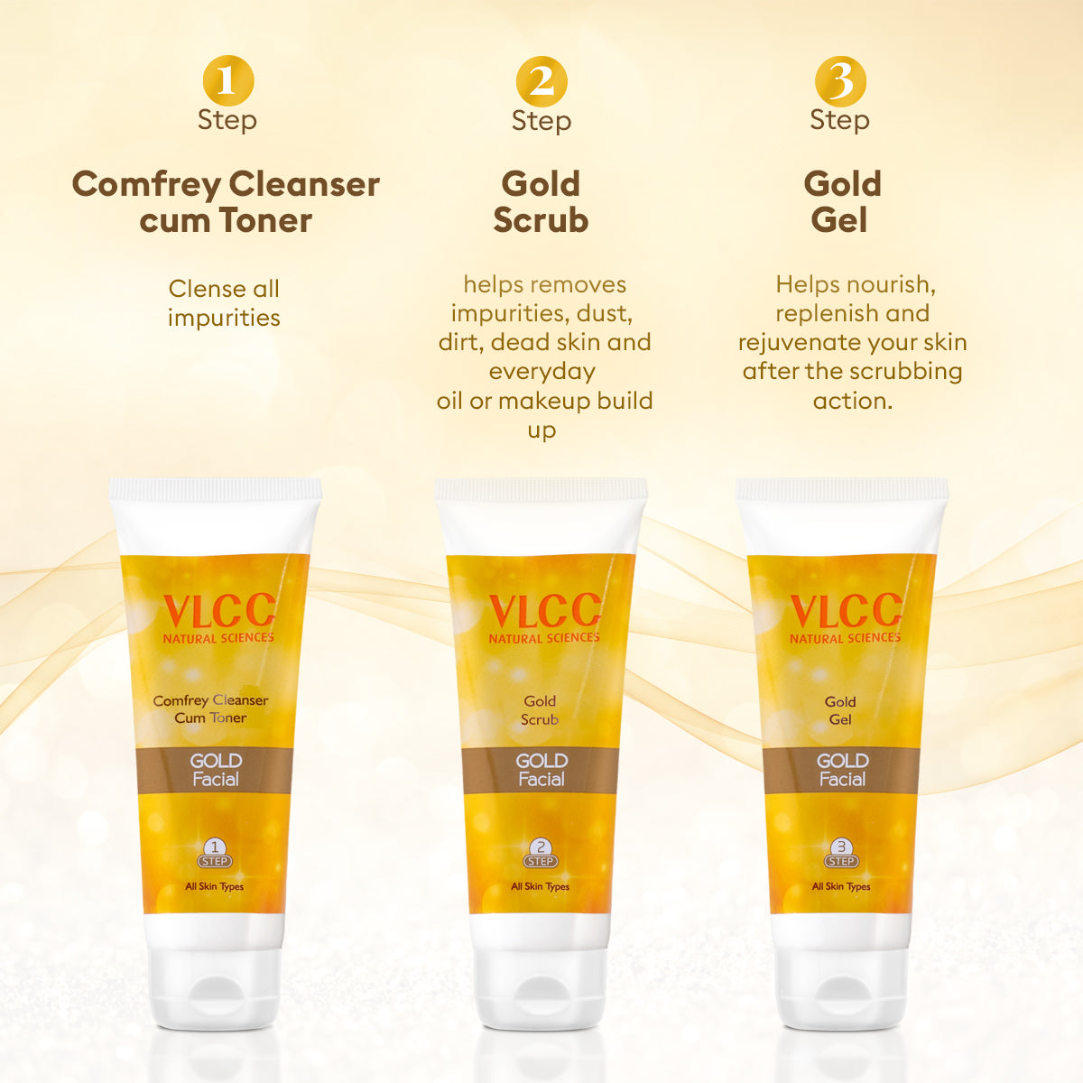 VLCC Salon Series Insta Glow and Gold Facial Kit with Free Rose Water Toner - Image 9 - Buy from Indicrest