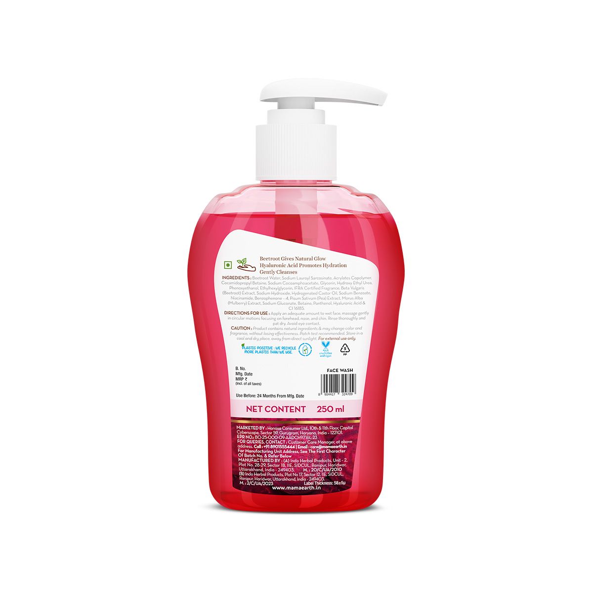 Mamaearth Beetroot Hydraful Face Wash With Beetroot & Hyaluronic Acid, 250ml - Image 8 - Buy from Indicrest
