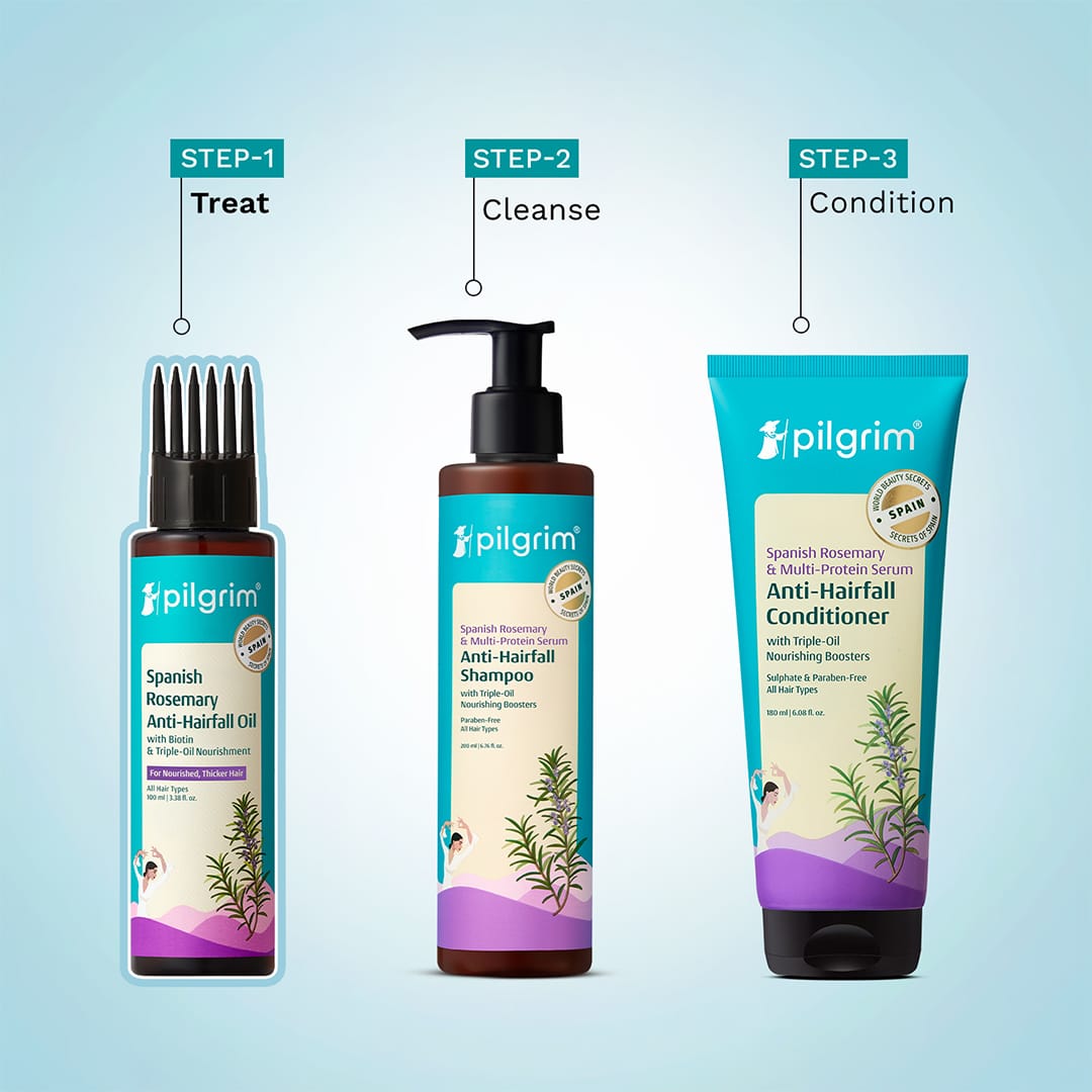 Pilgrim Spanish Rosemary Anti-Hairfall Oil with Biotin & Triple-Oil Nourishment, 100ml - Image 8 - Buy from Indicrest