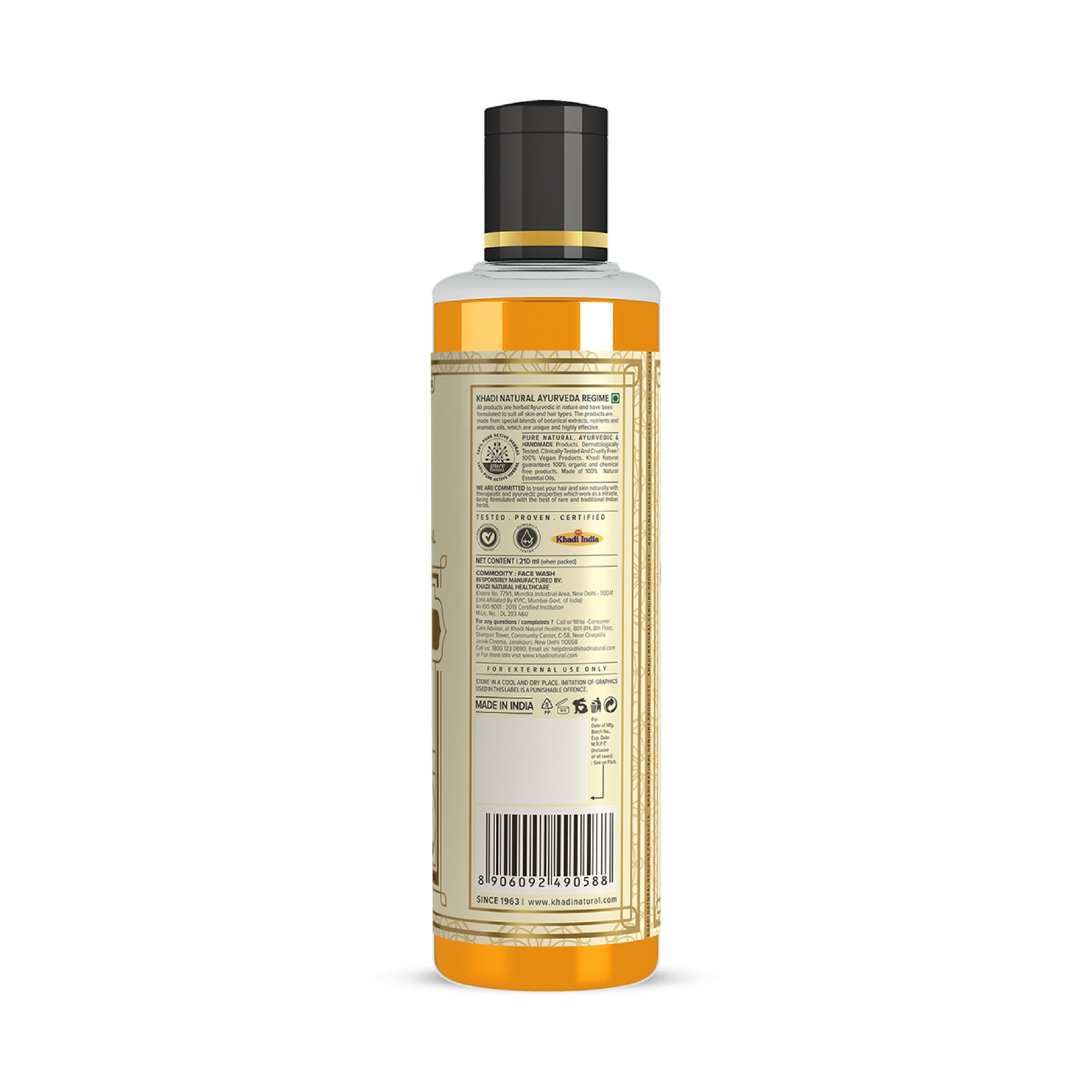 Khadi Natural Herbal Orange & Lemongrass Face Wash SLS & Paraben Free - 210ml - Image 8 - Buy from Indicrest