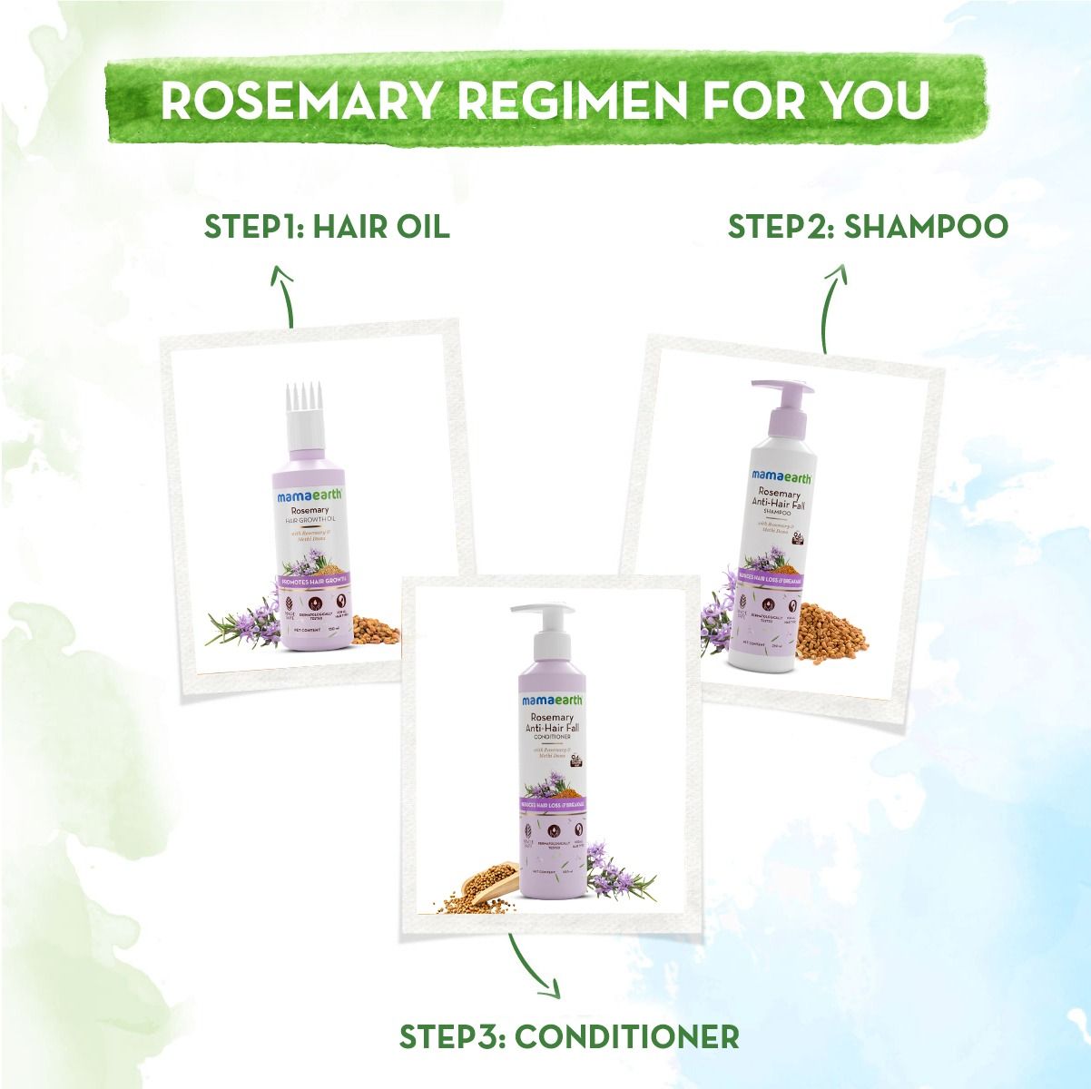 Mamaearth Rosemary Hair Growth Oil with Rosemary & Methi Dana for Promoting Hair Growth, Pack of 2 X 150ml - Image 6 - Buy from Indicrest