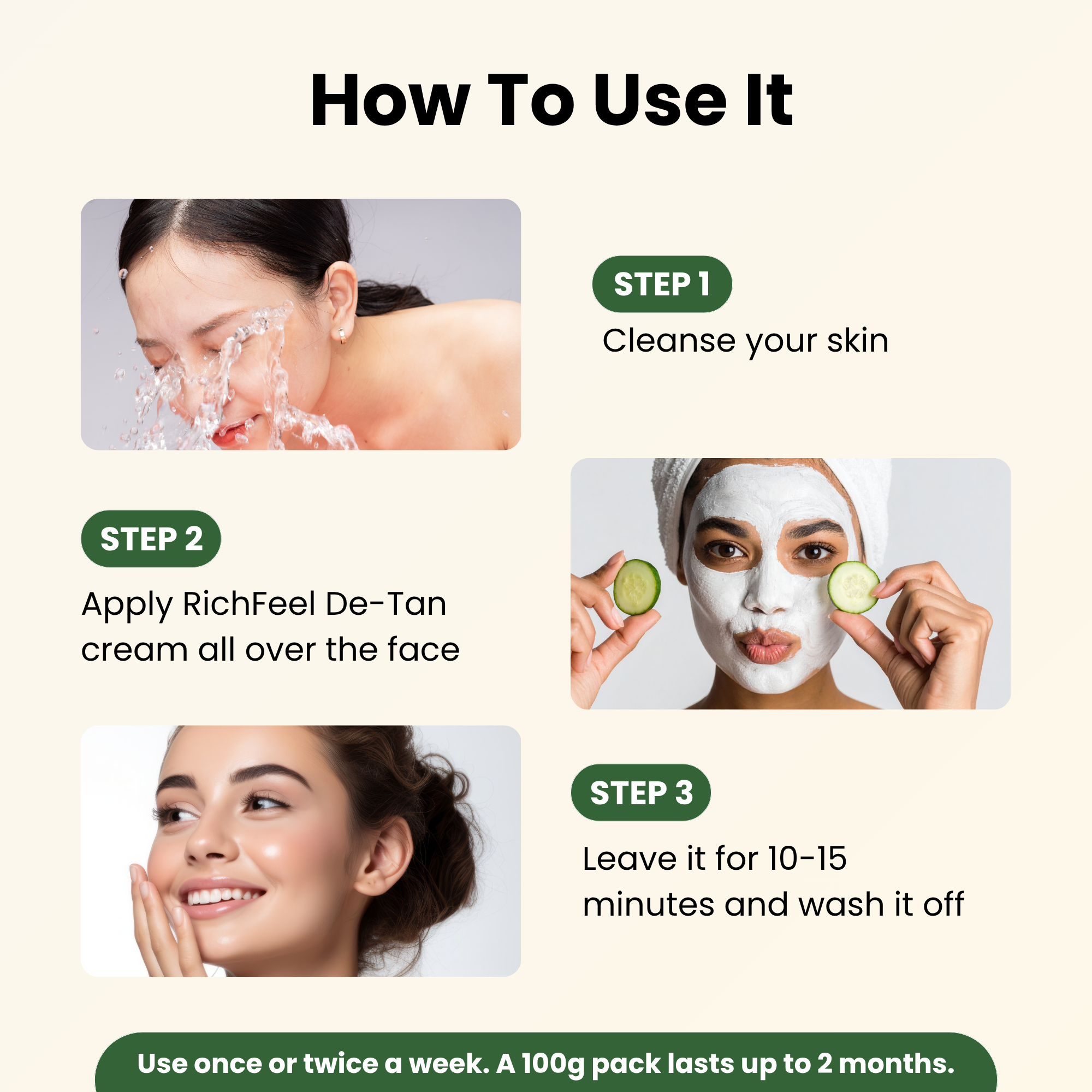 De-Tan Cream | Brightens & Evens Skin | Kojic Acid & Alpha Arbutin | 100g - Image 9 - Buy from Indicrest