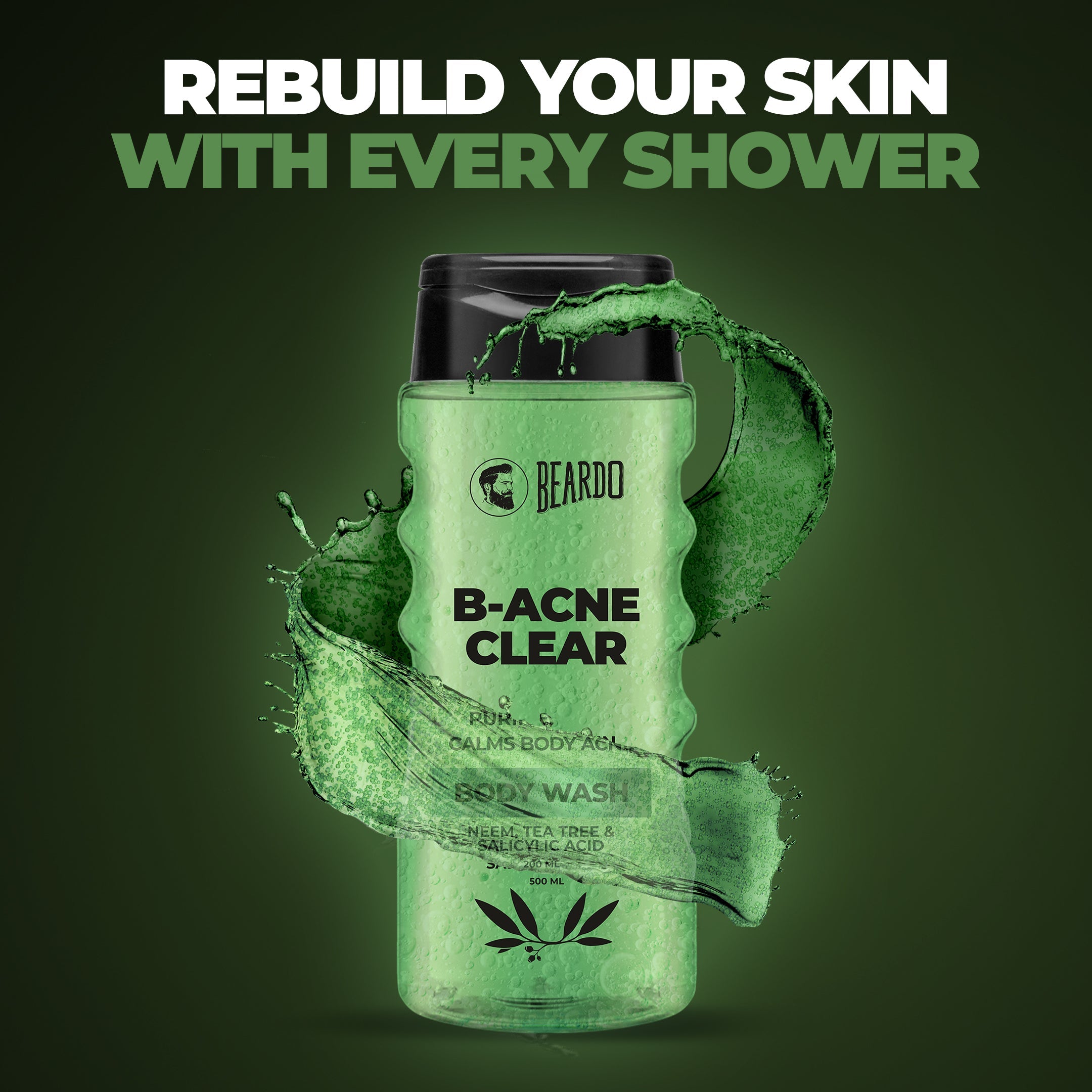 Beardo Body-Acne Clear Body Wash, 500ml - Image 3 - Buy from Indicrest