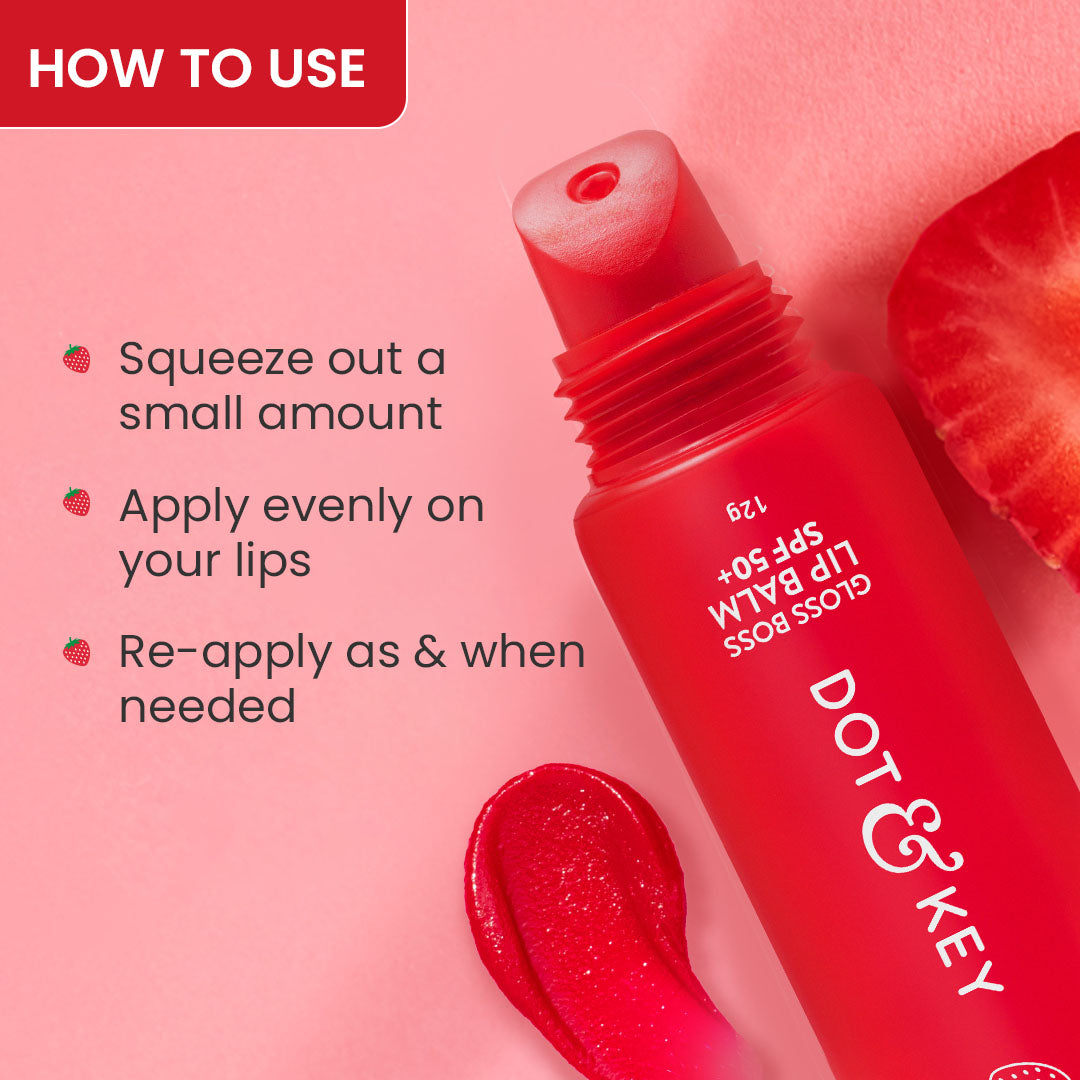Dot & Key Vitamin C + E Brightening Lip Balm with SPF 50+, Strawberry Crush