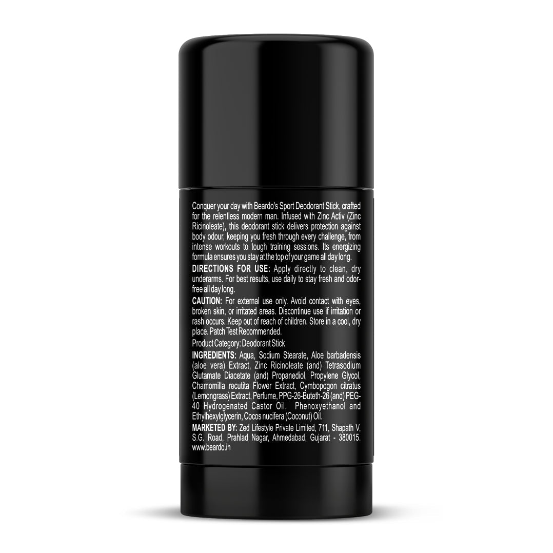 Beardo Sport Deodorant Stick, 75g - Image 8 - Buy from Indicrest
