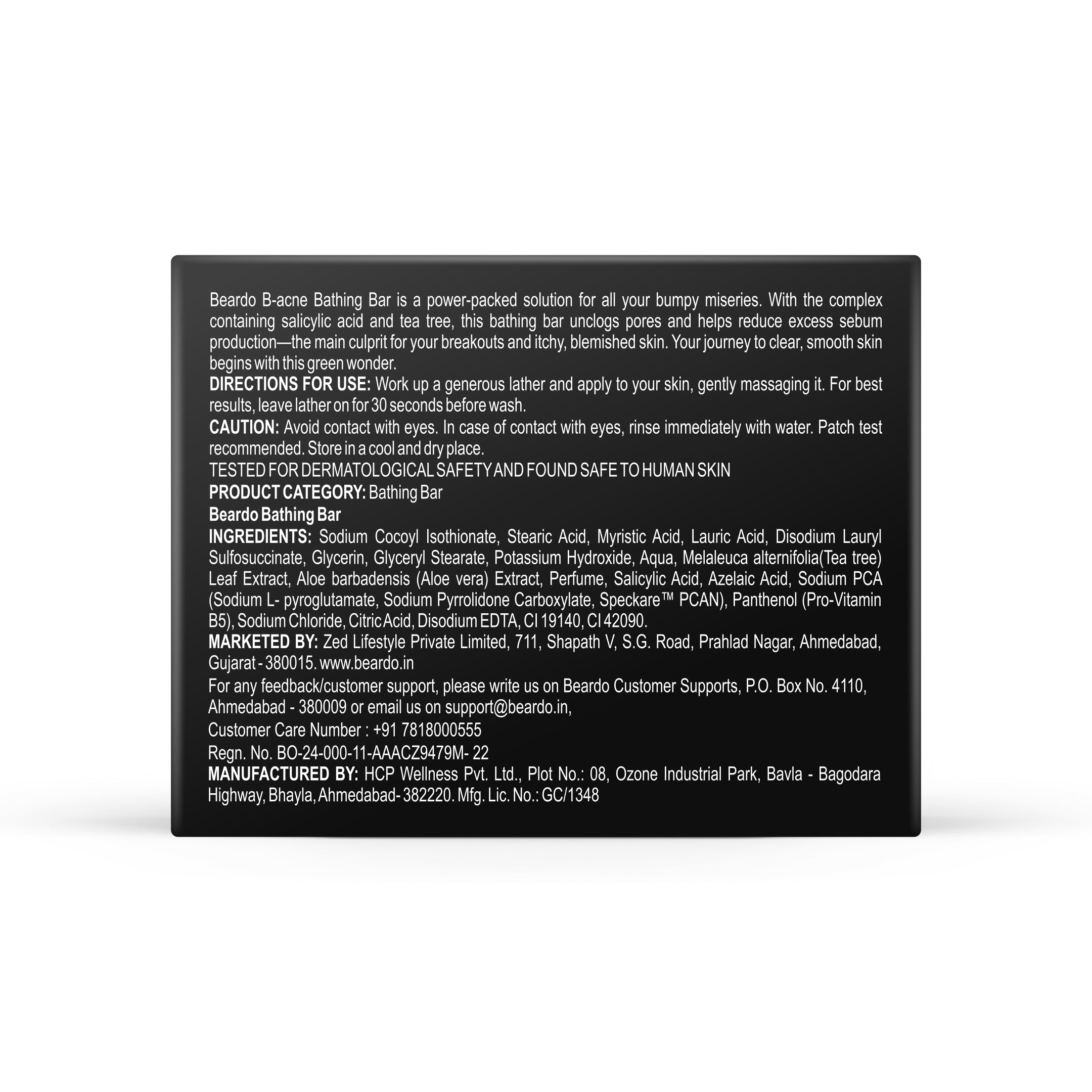 Beardo B-Acne Clear Bathing Bar, Pack of 3 - Image 8 - Buy from Indicrest