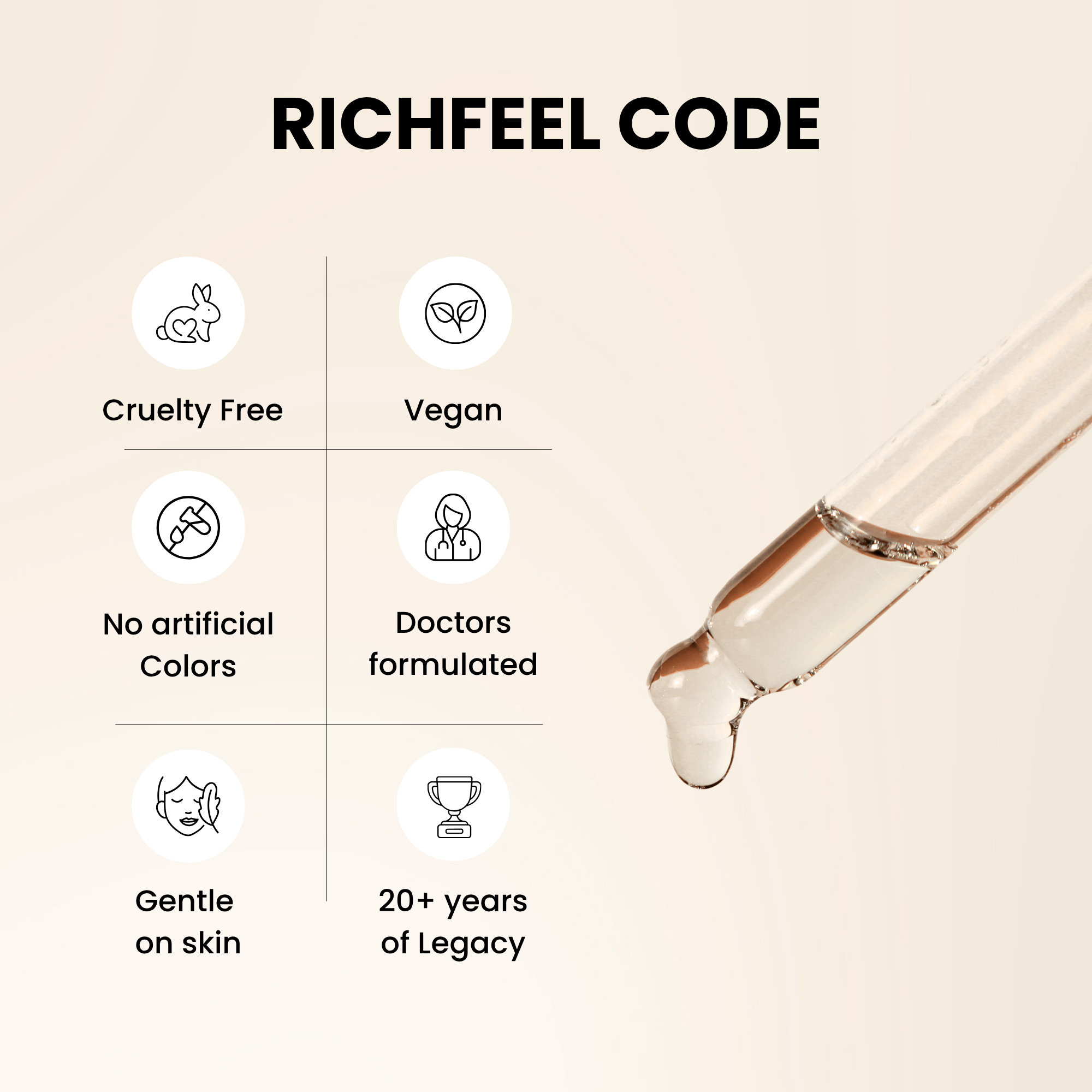 Richfeell Anti Ageing Night Repair Serum 10 Ml - Image 6 - Buy from Indicrest