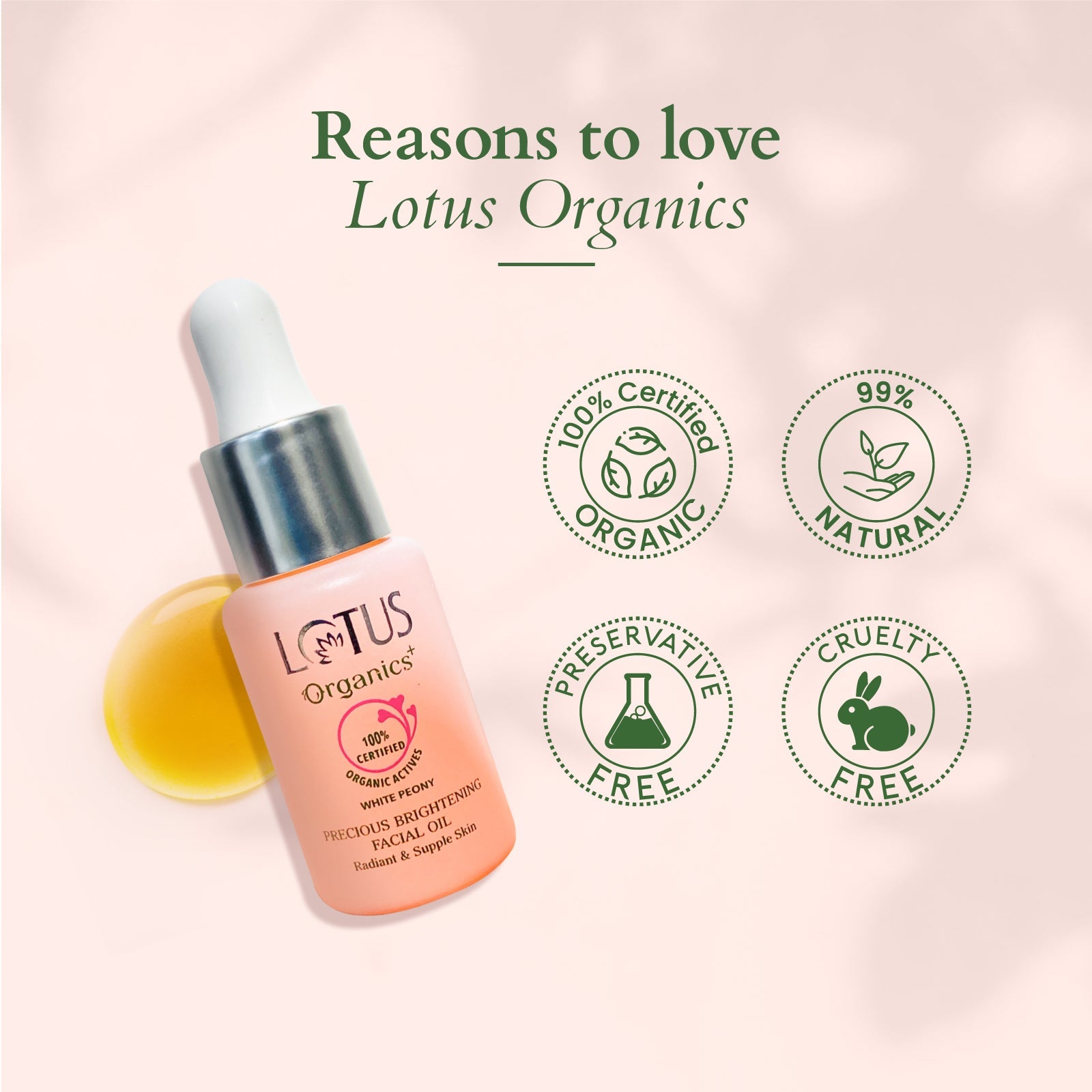 Lotus Herbals Precious Brightening Facial Oil, 15ml