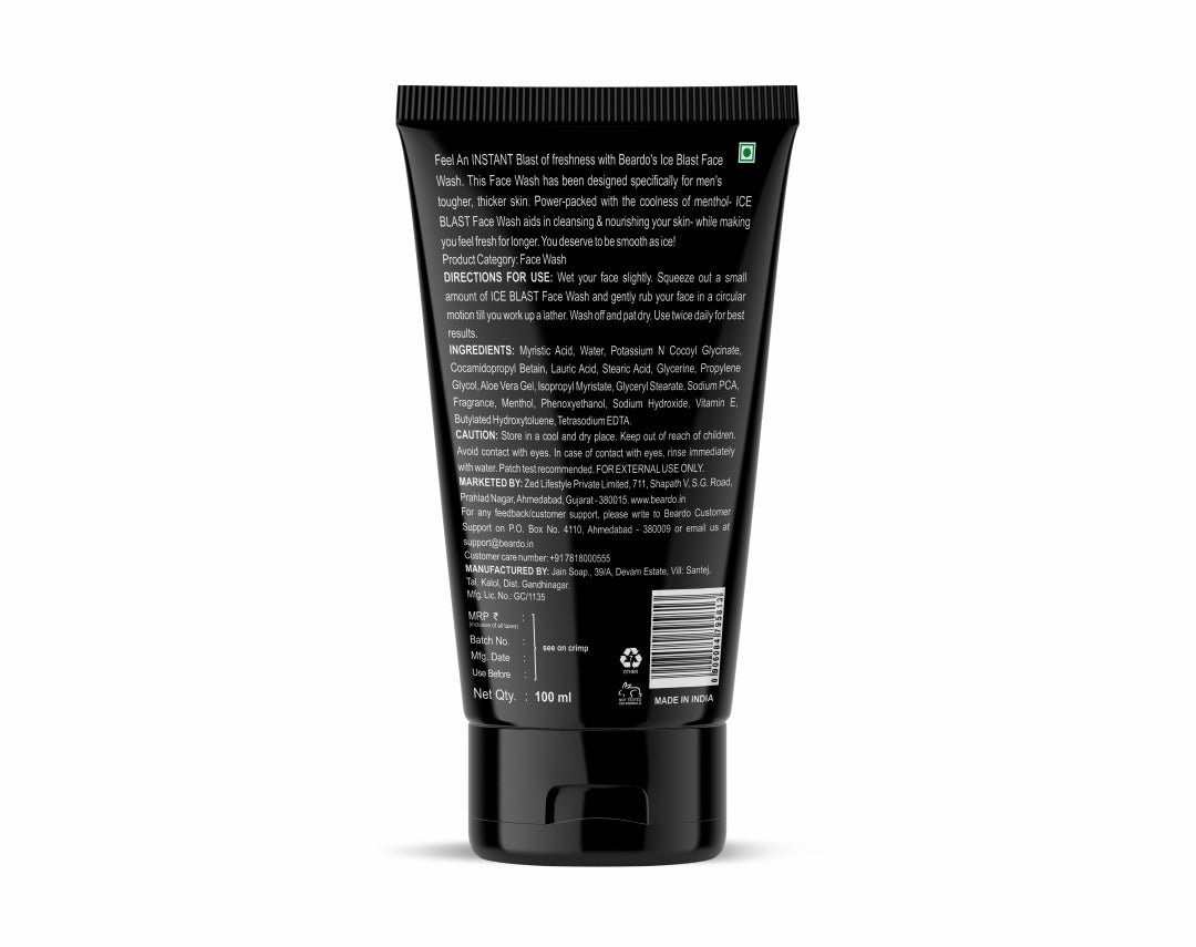 Beardo Ice Blast Facewash, 100ml - Image 8 - Buy from Indicrest