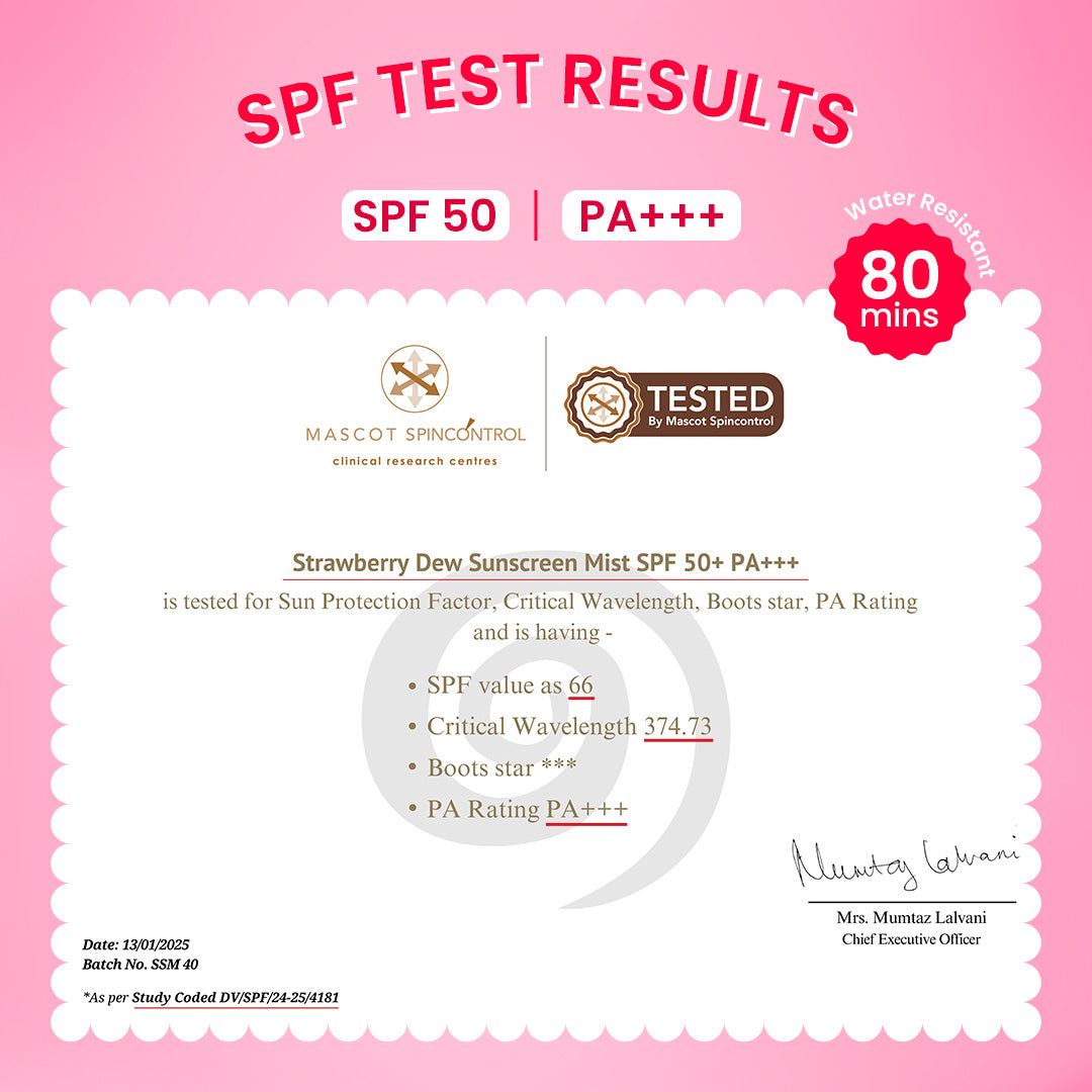 Dot & Key Strawberry Dew Sunscreen Face Mist, SPF 50+ PA+++, 80ml