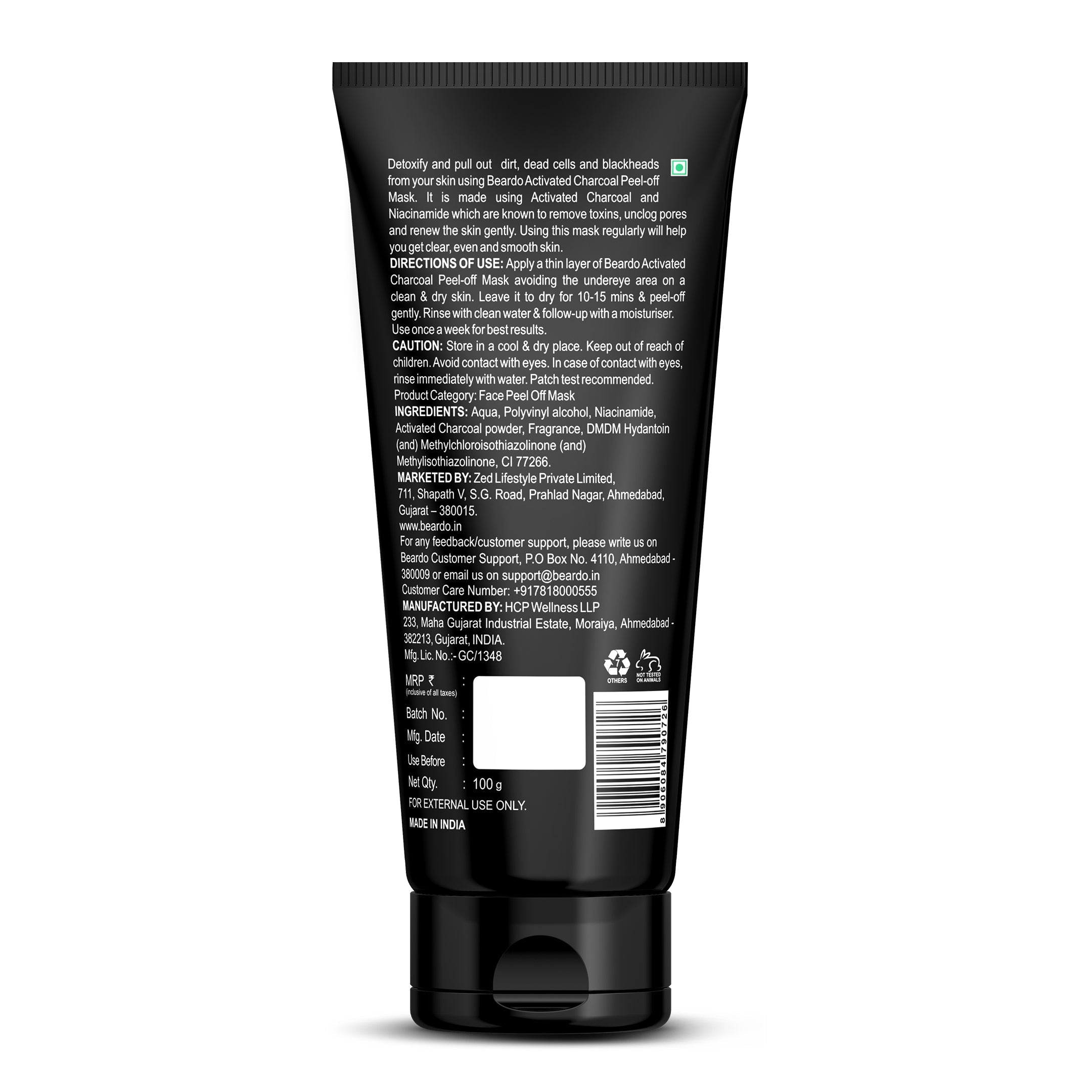 Beardo Activated Charcoal Peel Off Mask, Pack of 3 - Image 7 - Buy from Indicrest