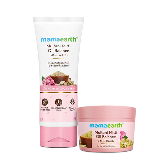 Mamaearth Multani Mitti Oil Control Combo with with Multani Mitti & Bulgarian Rose for Oil Control - Buy from Indicrest