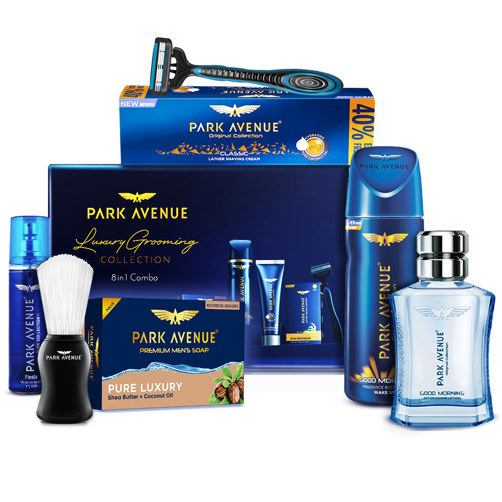 Park Avenue Luxury Grooming Kit 8 in 1 Combo, 209g+250ml
