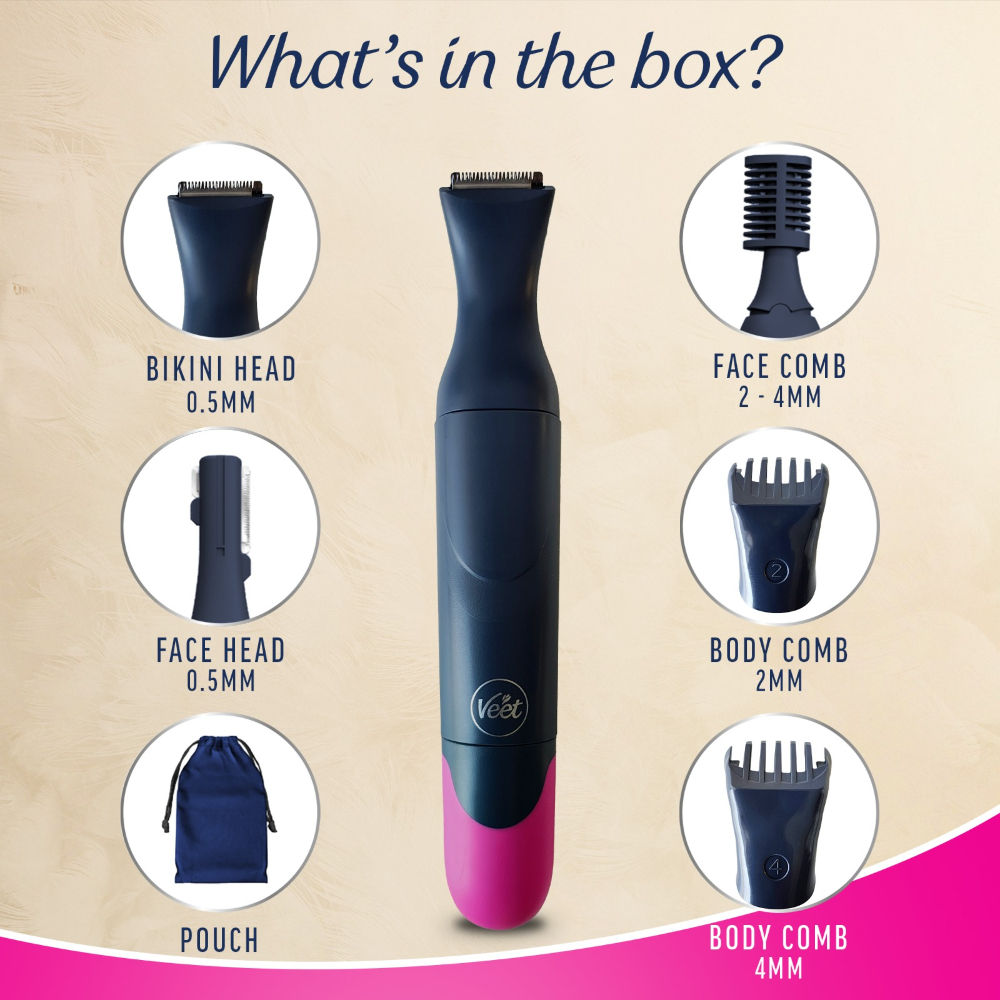 Veet Expert All-In-One Women'S Trimmer For Full Body, Bikini, Face & Eyebrow Grooming Trimmer, 140g Buy at Indicrest Image 11